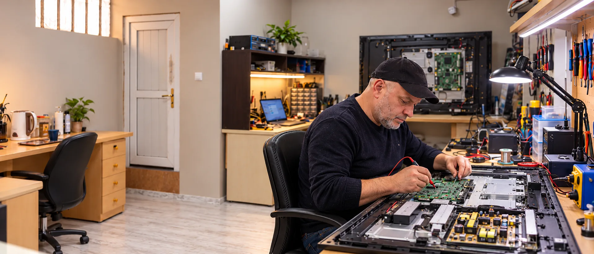 Fırat Elektronik teknik servis atölyesinde Osman Usta